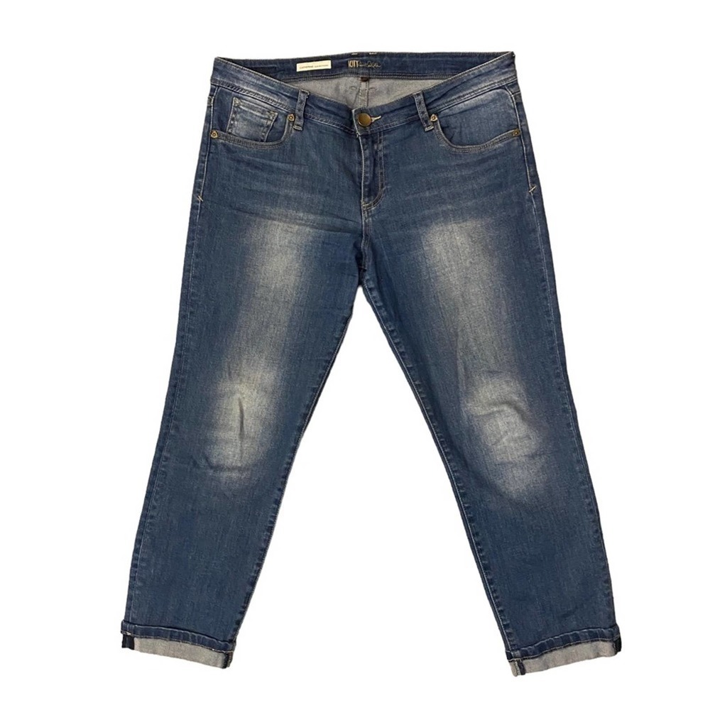 Kut from the kloth Catherine slim boyfriend Med wash jeans size 10 blue stone